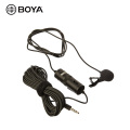 BOYA BY-M1 Mini Microfone com fio de lapela com fio de lapela e microfone para iphone